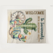 レッツゴーガールズ女性のカーボーイウェスタン誕生日ウェルカム タペストリー (正面(横))