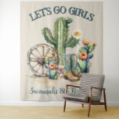 レッツゴーガールズ女性のカーボーイウェスタン誕生日写真 タペストリー (インサイチュ)