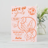 レッツゴーガールズ女性のカーボーイディスコバチェロレッテ週末 招待状 (スタンド正面)