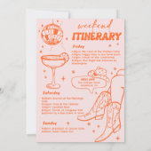 レッツゴーガールズ女性のカーボーイディスコバチェロレッテ週末 招待状 (裏面)