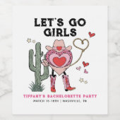 レッツゴーガールズ女性のカーボーイバチェロレッテ週末 ワインラベル (シングルラベル)