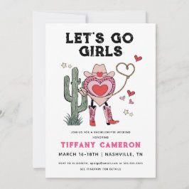 レッツゴーガールズ女性のカーボーイバチェロレッテ週末 招待状