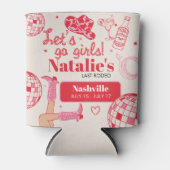 レッツゴーガールズ女性のカーボーイラストロデオバチェロレッテ 缶クーラー (正面)