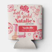 レッツゴーガールズ女性のカーボーイラストロデオバチェロレッテ 缶クーラー (裏面)