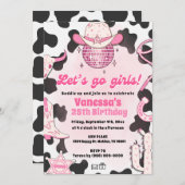 レッツゴーガールズ女性のカーボーイロデオディスコ招待状 招待状 (正面/裏面)