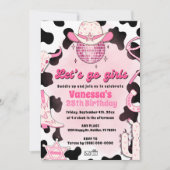 レッツゴーガールズ女性のカーボーイロデオディスコ招待状 招待状 (正面)