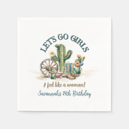 レッツゴーガールズ女性のカーボーイロデカスタムオ誕生日パーティー スタンダードカクテルナプキン