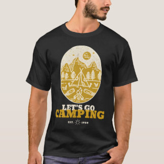 レッツゴーキャンピングアドベンチャーイー レトロ Tシャツ