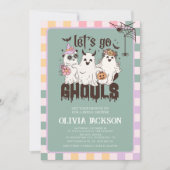 レッツゴーグルスグルーヴィハロウィーンブライダルシャワー 招待状 (正面)