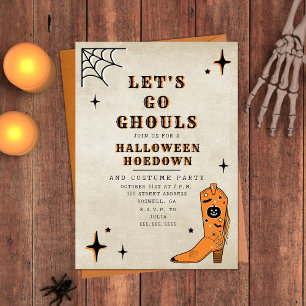 レッツゴーグルスハローウィンパーティカウボーイブーツ 招待状