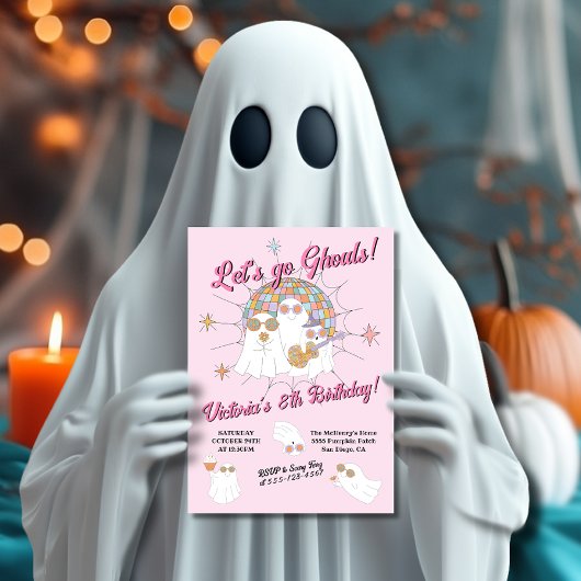 レッツゴーグルスヒッパイディスコハロウィーン誕生日 招待状