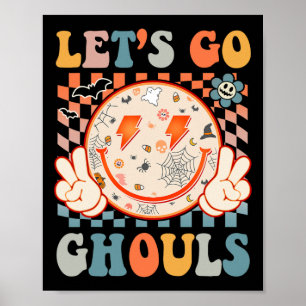 レッツゴーグルスヒッピースマイル顔レトロハロウィーン ポスター