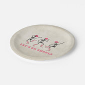 レッツゴーグルズハロウィーンスケートズピンク女性のカーボーイ ペーパープレート (アングル)