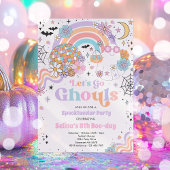 レッツゴーグルハロウィンキュートピンク幽霊誕生日 招待状