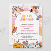 レッツゴーグルハロウィーンレトログルービー誕生日 招待状 (正面)