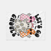 レッツゴーグルハロウィーン幽霊フローラシー不気味ズ フリースブランケット (正面(横))