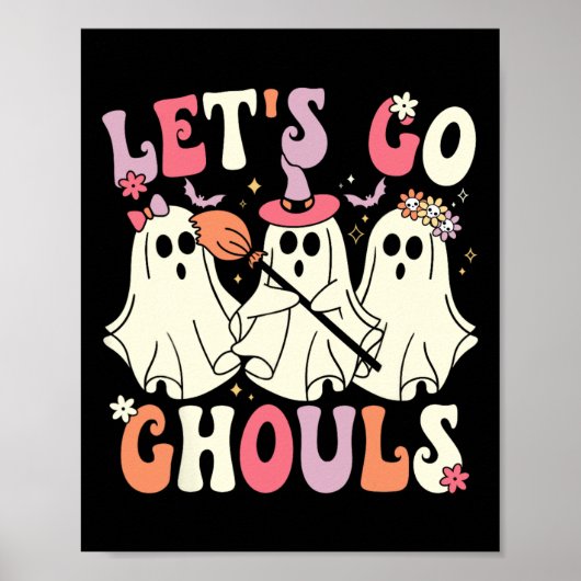 レッツゴーグルハロウィーン幽霊衣装レトロGroo ポスター (正面)