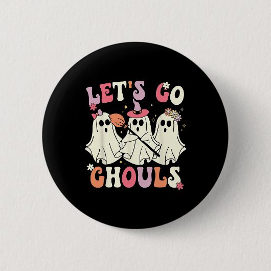 レッツゴーグルハロウィーン幽霊衣装レトロGroo 缶バッジ (正面)