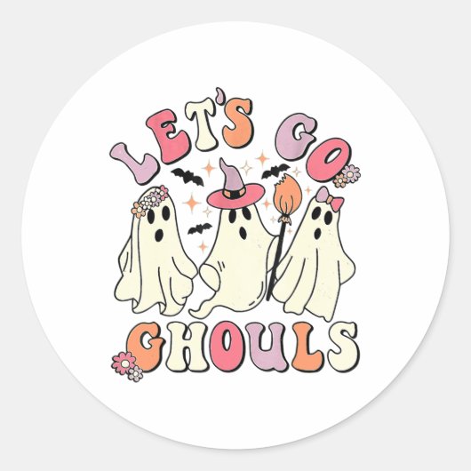 レッツゴーグルハロウィーン幽霊 ラウンドシール (正面)