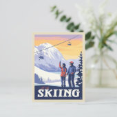 レッツゴースキーヴィンテージプリント ポストカード (スタンド正面)