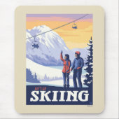 レッツゴースキーヴィンテージプリント マウスパッド (正面)