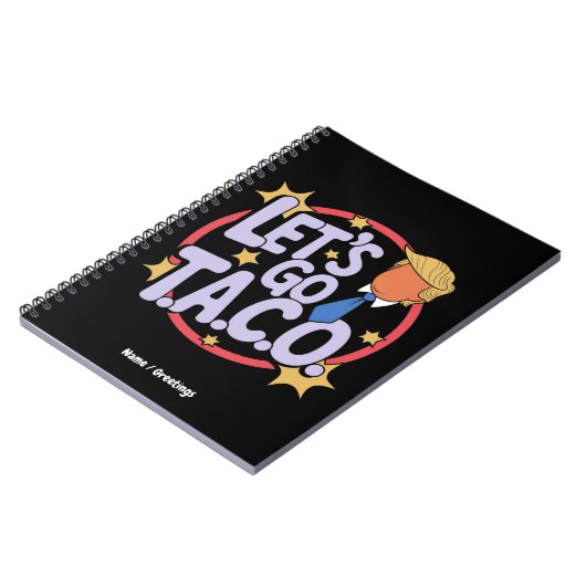 レッツゴータコおもしろいデザインはっきりした引用文男性&女性 ノートブック (左側)