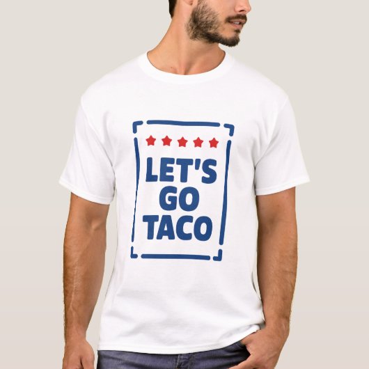 レッツゴータコ - トランプはいつも逃げる メーム Tシャツ (正面)
