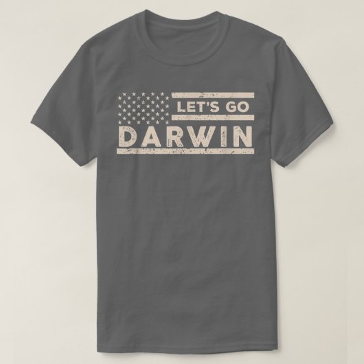 レッツゴーダーウィン米国旗ヴィンテージ Tシャツ (デザイン正面)