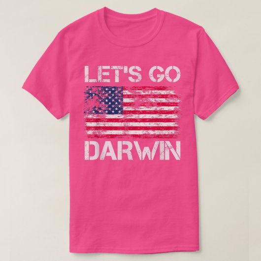 レッツゴーダーウィン米国旗ヴィンテージ  Tシャツ (デザイン正面)