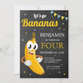 レッツゴーバナナス子供の誕生日パーティー 招待状 (正面)