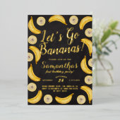 レッツゴーバナナス誕生日 箔招待状 (立ち正面)