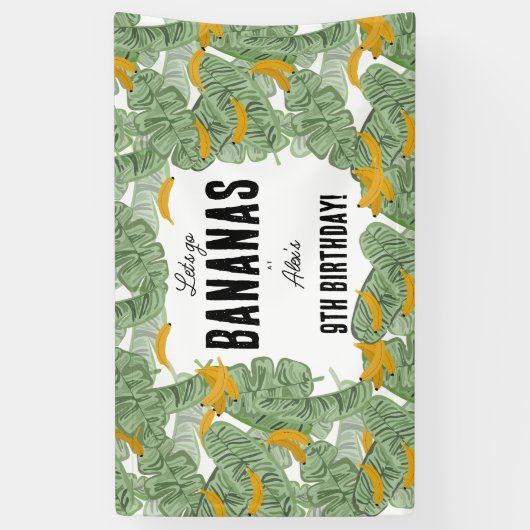 レッツゴーバナナバナナトロピカル誕生日テーマ 横断幕 (縦)