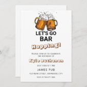 レッツゴーバーホッピングバースデーパーティーの招待 招待状 (正面/裏面)