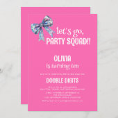 レッツゴーパーティー分隊2桁ピンク10位パーティー 招待状 (正面/裏面)