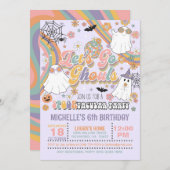 レッツゴールス誕生日招待状 – ガールパープル 招待状 (正面/裏面)