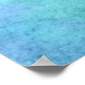 レッツゴー引用文-ティール(緑がかった色)ブルーアクアバイオレットとパープル ポスター (角)