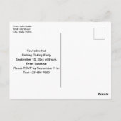 レッツゴー魚釣りラルゲムースベースパーティの招待状 ポストカード (裏面)