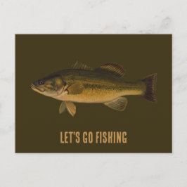 レッツゴー魚釣りラージムースバスフィッシュ ポストカード