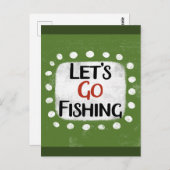 レッツゴー魚釣り葉書 ポストカード (正面/裏面)