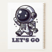 レッツゴー – かわいい宇宙飛行士の冒険Tシャツ プランナー手帳 (裏面)