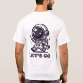 レッツゴー – かわいい宇宙飛行士の冒険Tシャツ Tシャツ (裏面)