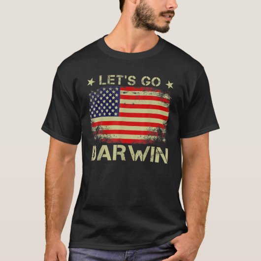 レッツゴーDarwinヴィンテージアメリカ国旗レッツゴーDraw Tシャツ (正面)