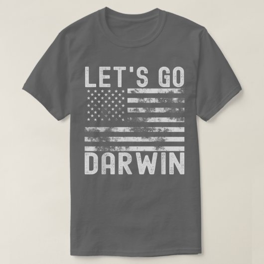 レッツゴーDarwin TeeヴィンテージUSAフラッグLets Darwin Tシャツ (デザイン正面)