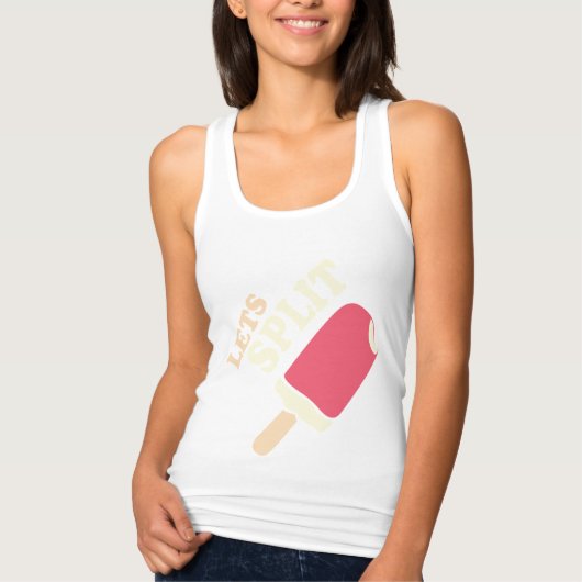 レッツサマーアイスクリームのイチゴ割りシャツ Tシャツ (正面)