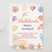 レッツシェラブレートビーチテーマ誕生日招待 招待状 (正面)