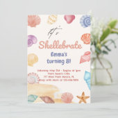 レッツシェラブレートビーチテーマ誕生日招待 招待状 (スタンド正面)