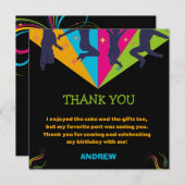 レッツジャンプトランポリンパーティージャンプ誕生日 サンキューカード (正面/裏面)