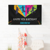 レッツジャンプトランポリンパーティージャンプ誕生日 横断幕 (インサイチュ)