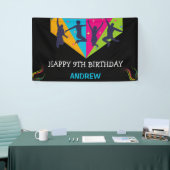 レッツジャンプトランポリンパーティージャンプ誕生日 横断幕 (トレードショー)