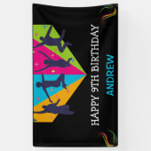 レッツジャンプトランポリンパーティージャンプ誕生日 横断幕 (縦)